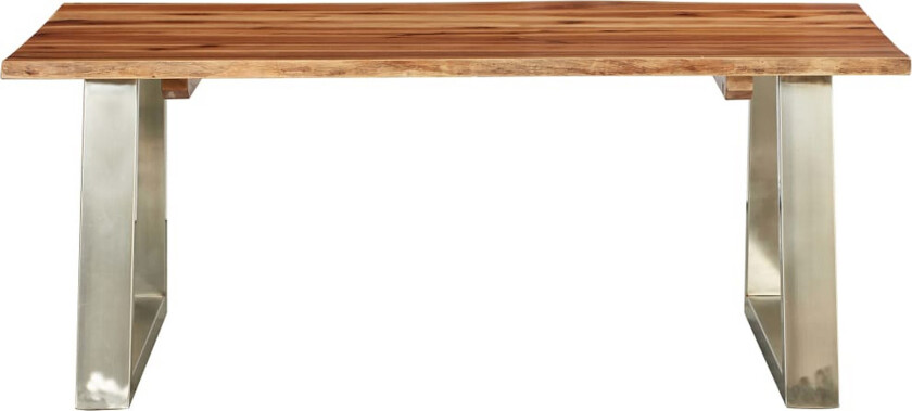 Salongbord 100x60x40 cm heltre akasie og rustfritt stål