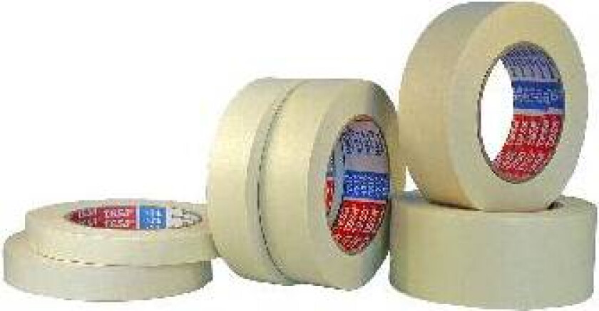 TESA 4316, vanlig maskeringstape, papir, beige, keramikk, glass, metall, plast, tre, glatt, gummibasert