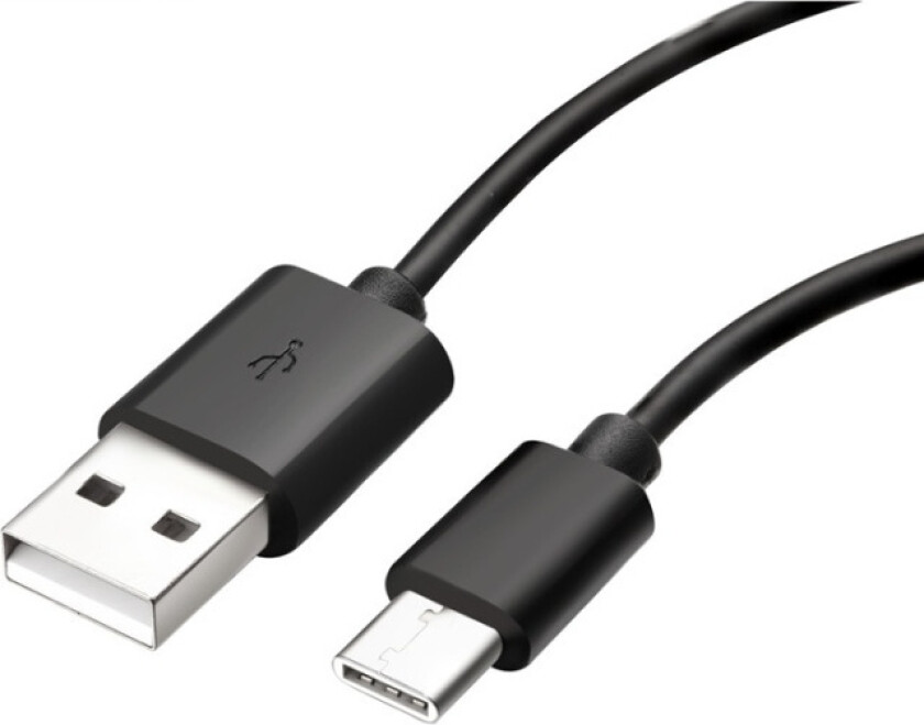 USB-kabel, USB A hann til Type C, 1 meter, Svart
