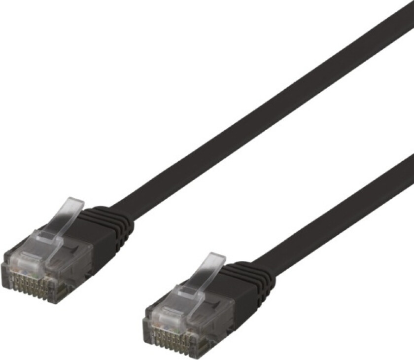 Bilde av U/UTP Cat6 patchkable, flat, 0,3m, 250Hz, svart