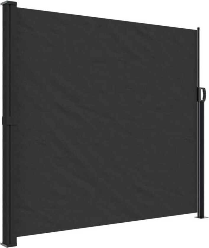 Uttrekkbar sidemarkise svart 180x500 cm