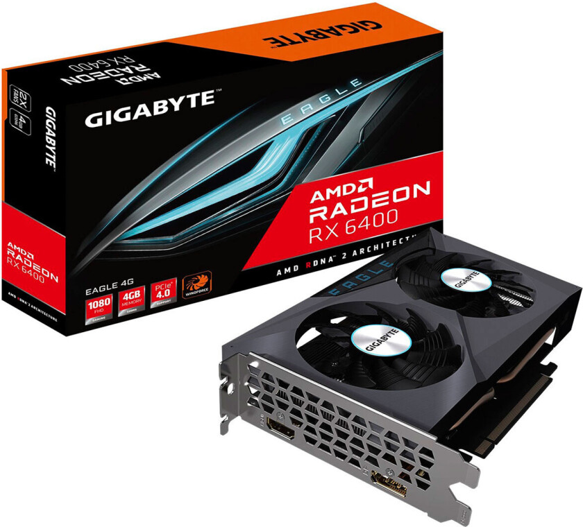 Radeon RX 6400 EAGLE - 4GB GDDR6 RAM - Grafikkort