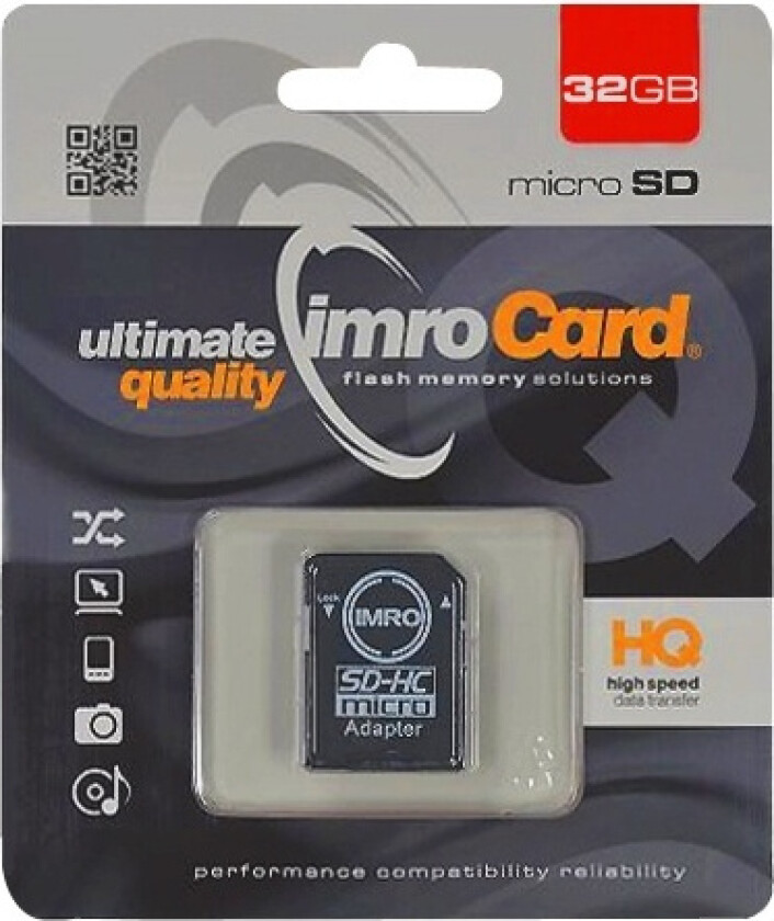 MicroSDHC 32 GB cl.10 UHS-I med adapter