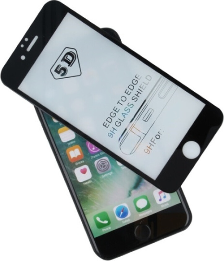 5D Skjermbeskytter i herdet glass for iPhone 11/iPhone XR - Svart ram