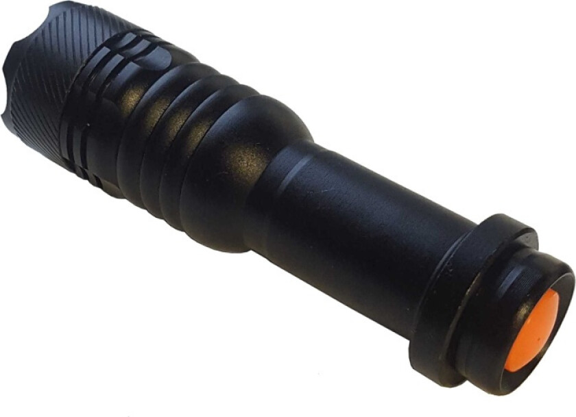 Liten lommelykt med 3 lysinnstillinger, 9cm, svart