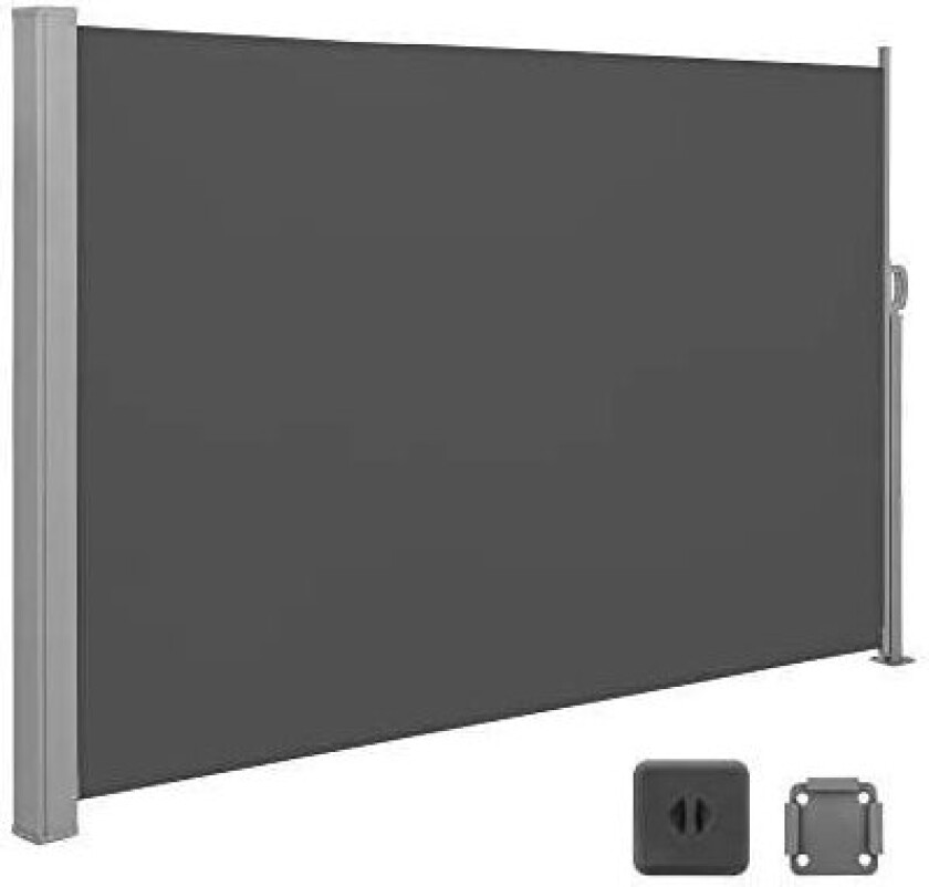 200 x 300 cm (H x L), sidemarkise for balkong og terrasse, personvern, solskjerming, sidegardin, røykgrå GSA200G02