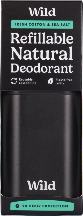 Deo Fresh Cotton & Sea Salt Startpakke Mann, Svart, 40 g