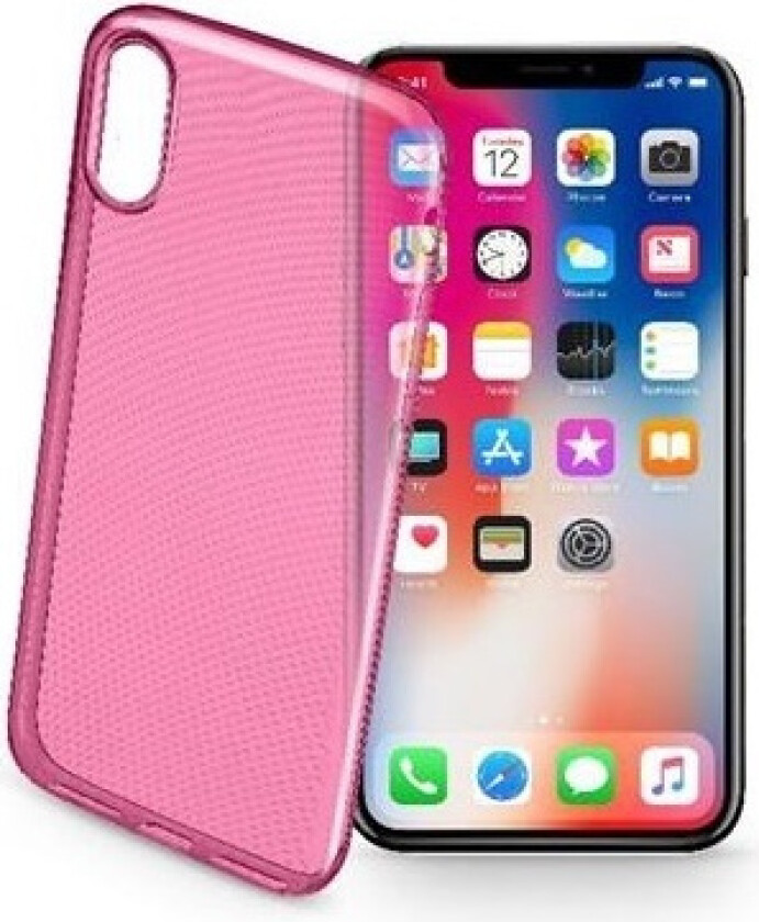 Cellularline TPU plastdeksel for iPhone X/XS, rosa