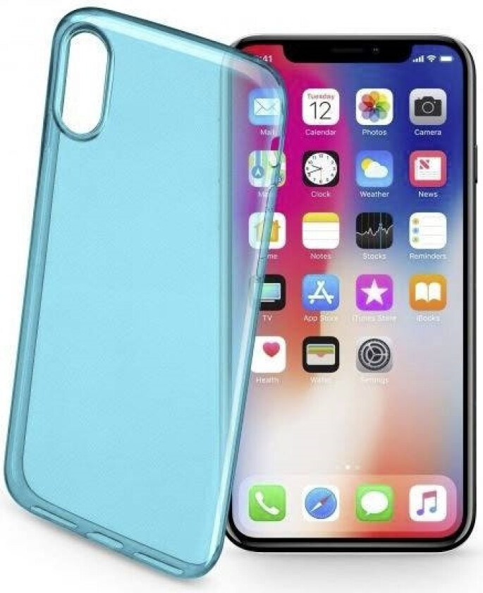 Cellularline TPU plastdeksel for iPhone X/XS, turkis