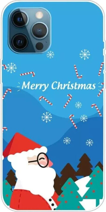 iPhone 14 Pro TPU Plast Jul Deksel - Julenissen m. Briller