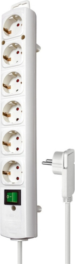 Extension socket Comfort-Line 6-Vei 2.00 m Hvit - Beskyttende Kontakt
