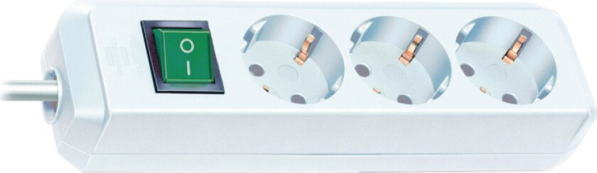 brennenstuhl Extension socket Eco-Line 3-Vei 3.00 m Hvit - Beskyttende Kontakt TYPE F