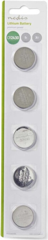 Lithium knappecellebatteri CR2430 | 3 V DC | 5-Blister | Sølv