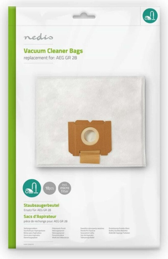 Støvsugepose- | 10 stk. | Syntetisk | Mest solgt for: AEG | Hvit