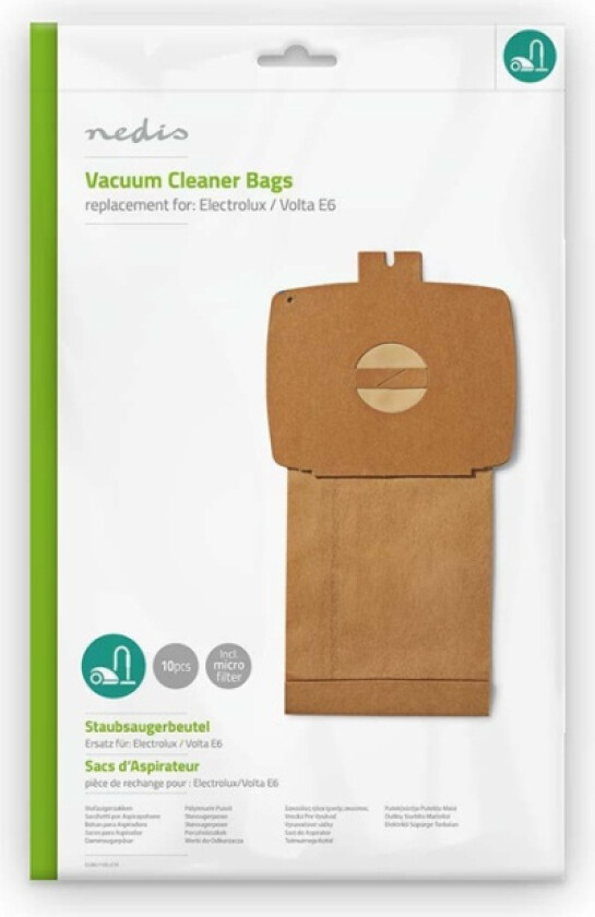 Støvsugepose- | 10 stk. | Papir | Mest solgt for: Electrolux | Brun