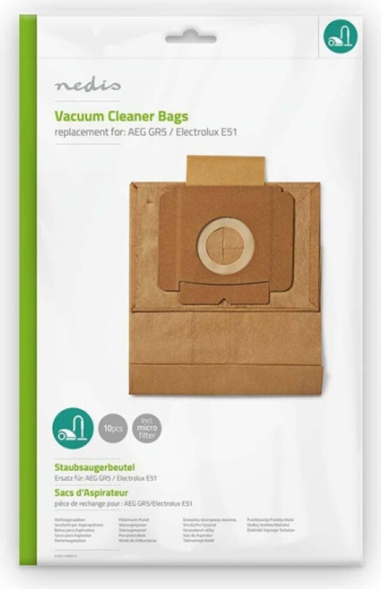 Støvsugepose- | 10 stk. | Papir | Mest solgt for: AEG / Electrolux | Brun