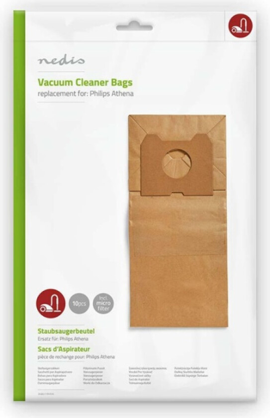 Støvsugepose- | 10 stk. | Papir | Mest solgt for: Philips | Brun