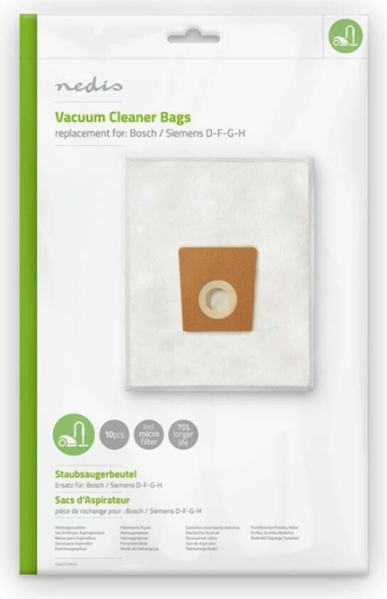 Bilde av Støvsugepose- | 10 stk. | Syntetisk | Mest solgt for: Bosch / Siemens | Hvit