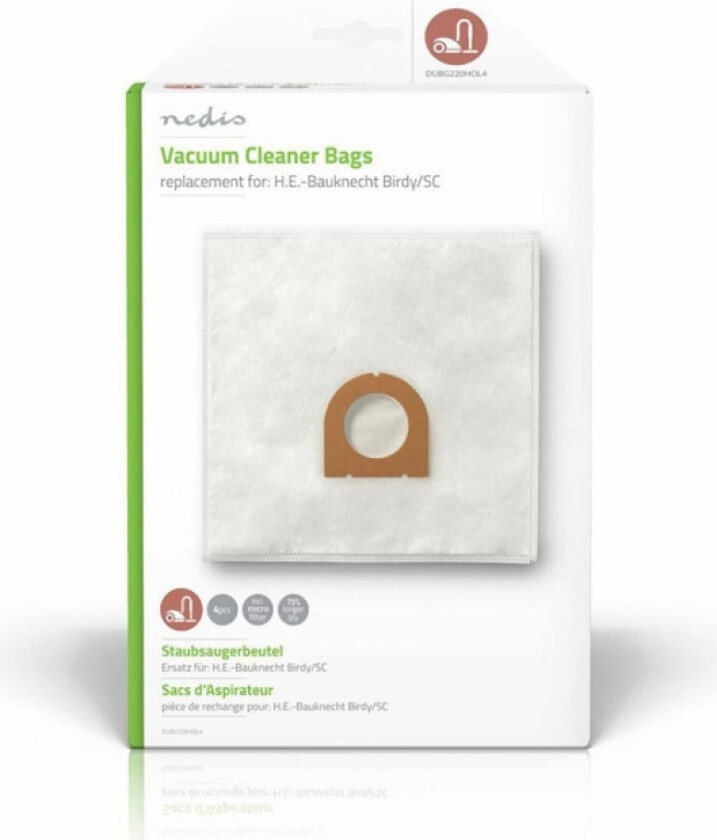 Støvsugepose- | 4 stk. | Syntetisk | Mest solgt for: H.E.-Bauknecht Birdy/SC | Hvit
