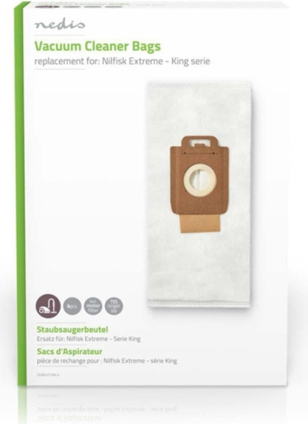 Bilde av Støvsugepose- | 4 stk. | Syntetisk | Mest solgt for: Nilfisk | Hvit