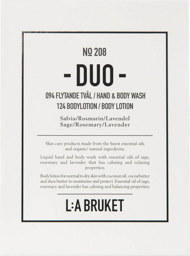 208 Duo-kit Flytande TvÃ¥l/Bodylotion Salvia/Rosmarin/Lavendel (190ml)