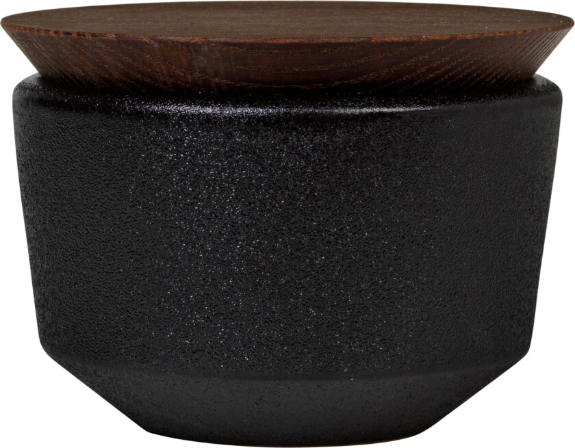 Rå saltkar med lokk 15 cl Svart