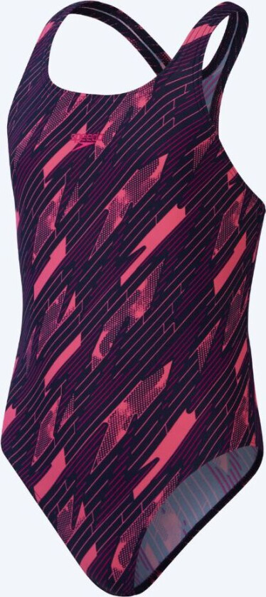 badedrakt til jenter - Hyperboom Allover Medalist - Mørkeblå/rosa