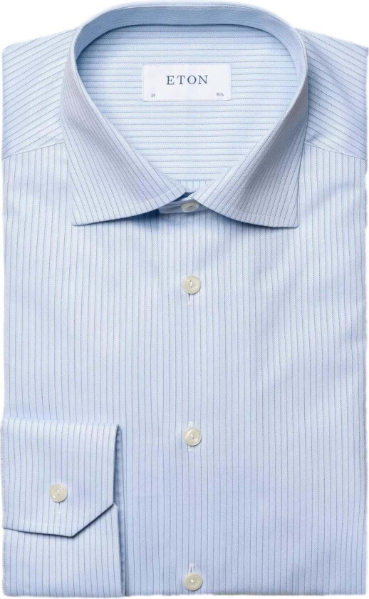 Light Blue Striped Signature Twill Shirt Skjorte Stripet  male 39