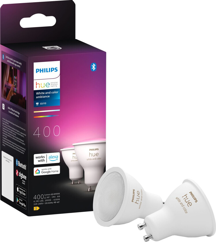 Philips Hue WAC lyspære 4,2 W GU10 (topakning)