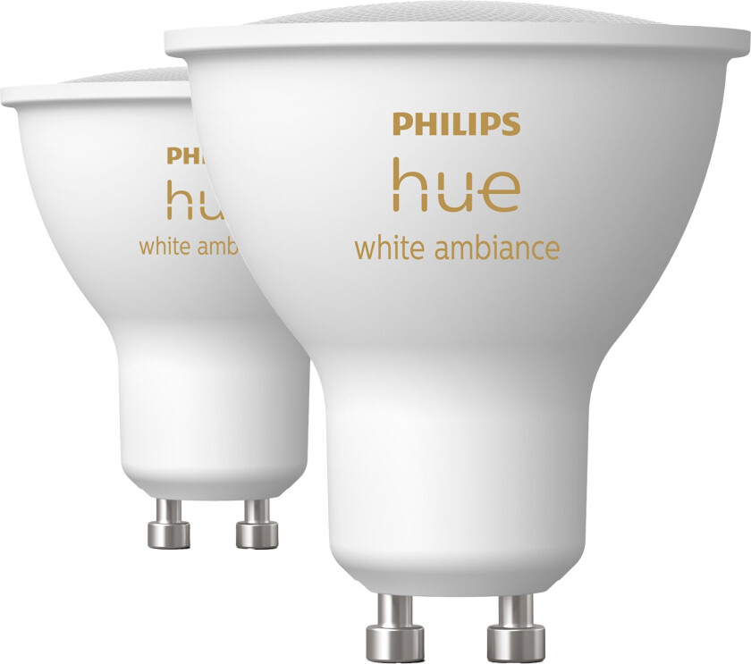 Philips Hue LED-lyspære GU10 4,2W (2-pakning)