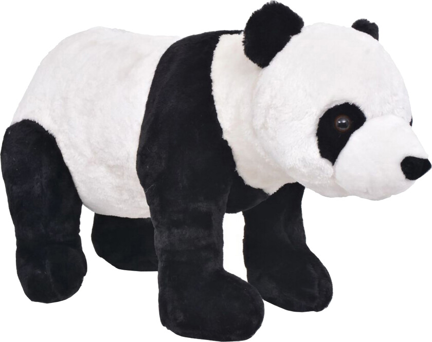 Stående lekepanda plysj svart og hvit XXL
