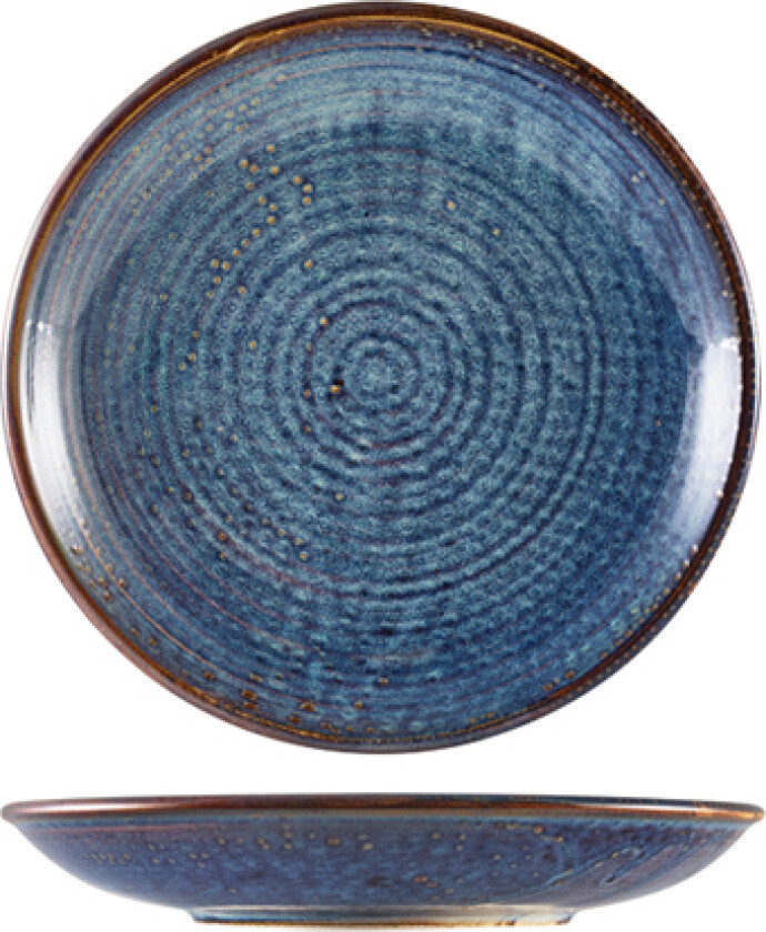 Terra Aqua Blå Dyb Coupe Tallerken 21cm Genware