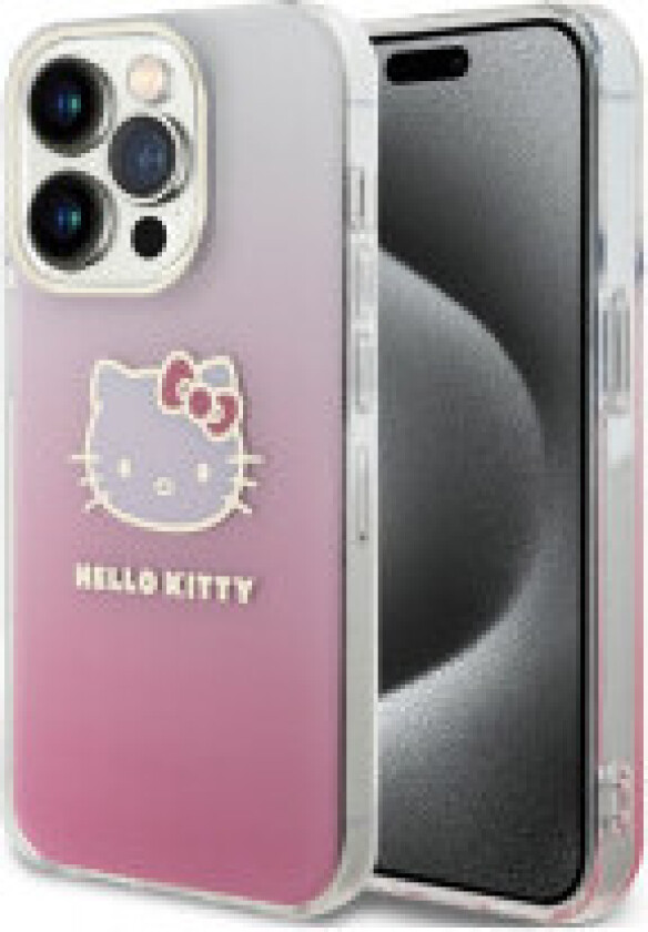 Hello Kitty IML Gradient Electrop Kitty Head - Deksel til iPhone 15 Pro