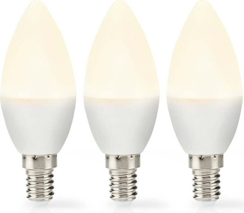 LED pære E14 | Lyshvit | 4.9 W | 470 lm | 2700 K | Varm Hvit | Frosted | 3 stk