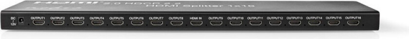HDMI ™ Splitter | 2 stk. 8-porters port(s) | HDMI ™ -inngang | USB-A Hun / 16x HDMI™ utgang | 4K@60Hz | 18 Gbps | Metall |