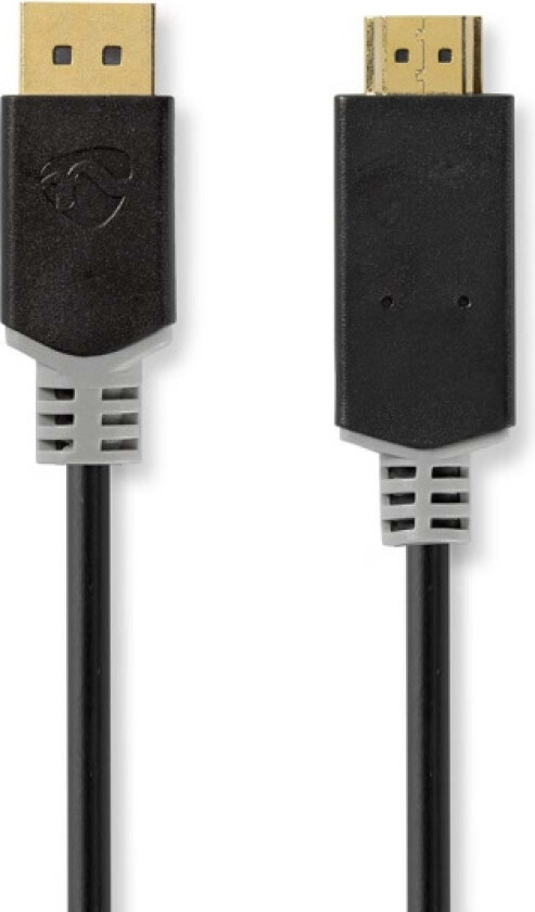 Displayport-kabel | DisplayPort Han | HDMI ™ -kontakt | 4K@30Hz | Gull belagt | 2.00 m | Rund | PVC | Antrasitt | Boks