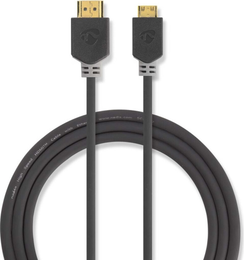 High Speed HDMI ™ kabel med Ethernet | HDMI ™ -kontakt | HDMI ™ minikontakt | 4K@60Hz | 18 Gbps | 2.00 m | Rund | PVC |