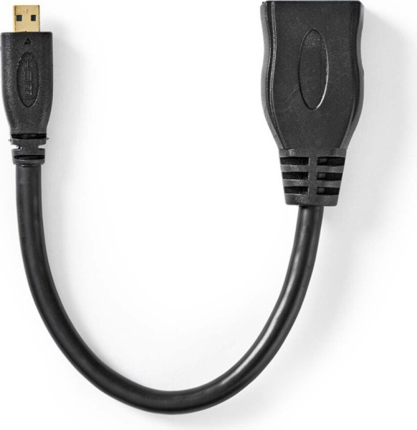 High Speed HDMI ™ kabel med Ethernet | HDMI ™ mikrokontakt | HDMI™ Output | 4K@30Hz | 10.2 Gbps | 0.20 m | Rund | PVC |