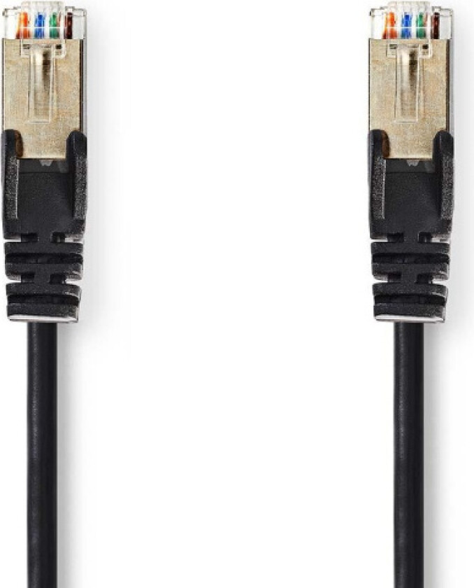 CAT5e nettverkskabel | SF/UTP | RJ45 Han | RJ45 Han | 15.0 m | Rund | PVC | Sort | Plastpose