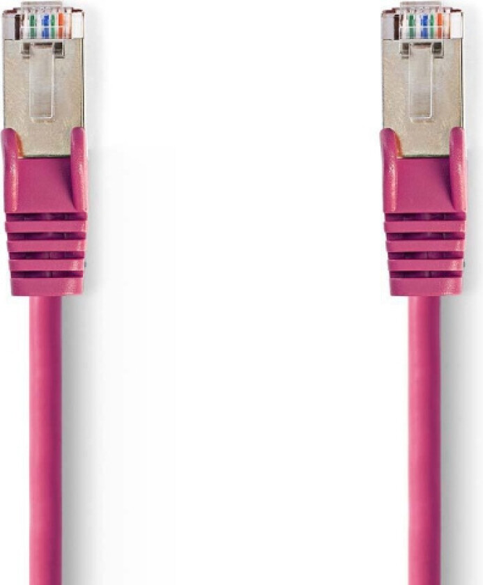 CAT5e nettverkskabel | SF/UTP | RJ45 Han | RJ45 Han | 3.00 m | Rund | PVC | Rosa | Plastpose