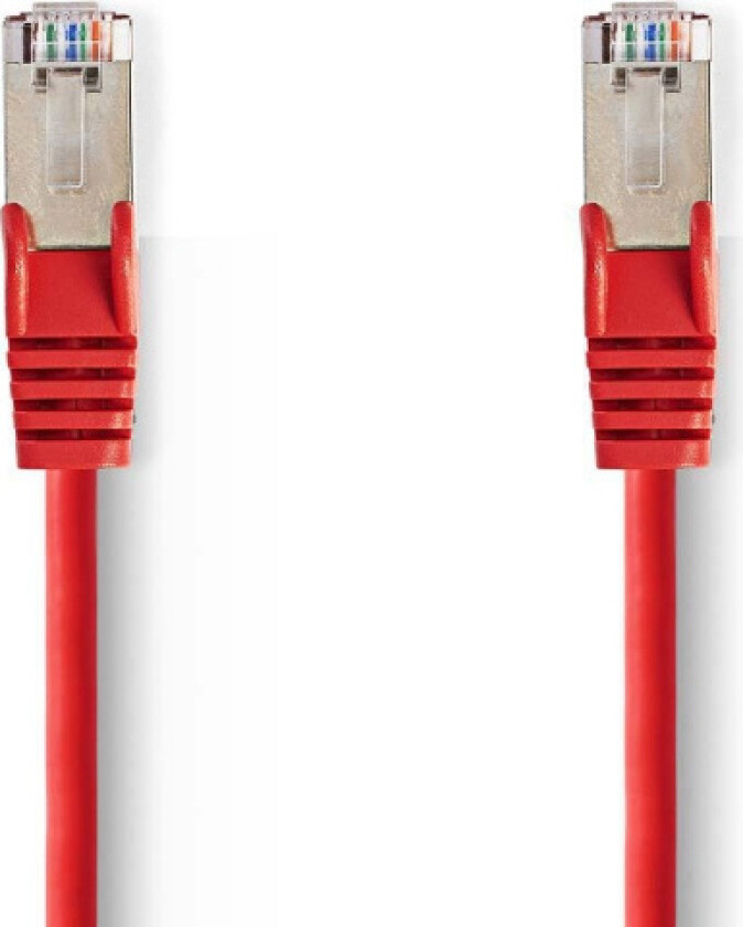 CAT5e nettverkskabel | SF/UTP | RJ45 Han | RJ45 Han | 15.0 m | Rund | PVC | Rød | Plastpose