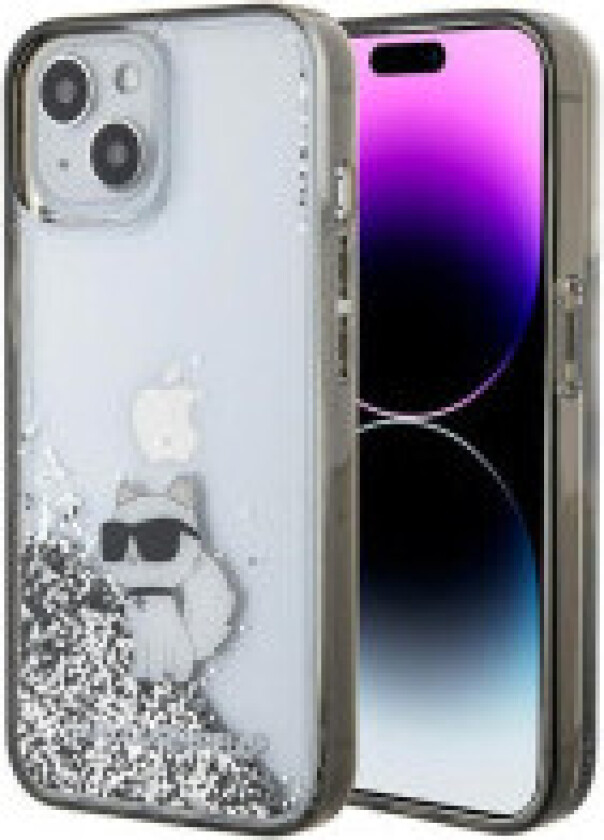 Karl Lagerfeld Liquid Glitter Choupette - iPhone 15-deksel