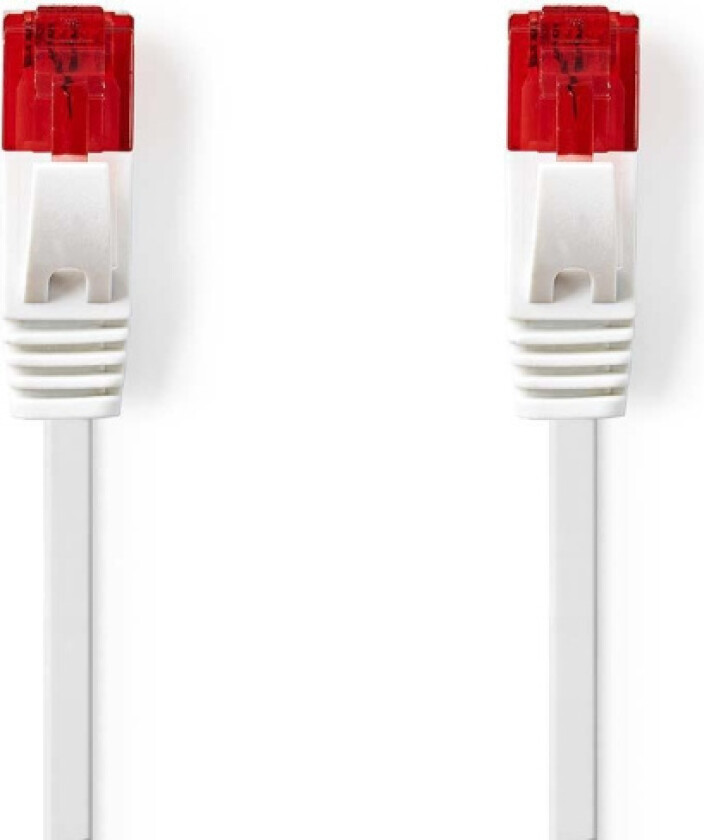 CAT6 Nettverkskabel | RJ45 Han | RJ45 Han | U/UTP | 3.00 m | Snagless | Flatt | PVC | Hvit | Plastpose