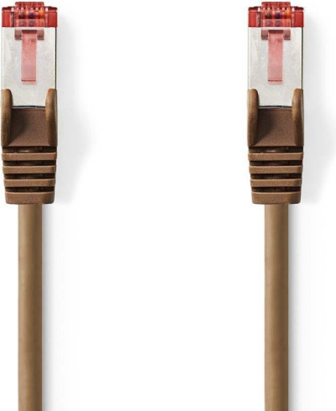CAT6 Nettverkskabel | RJ45 Han | RJ45 Han | S/FTP | 10.0 m | Rund | LSZH | Brun | Plastpose