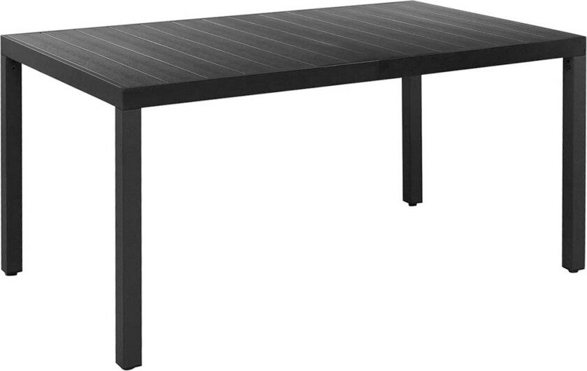 Hagebord svart 150x90x74 cm aluminium og WPC