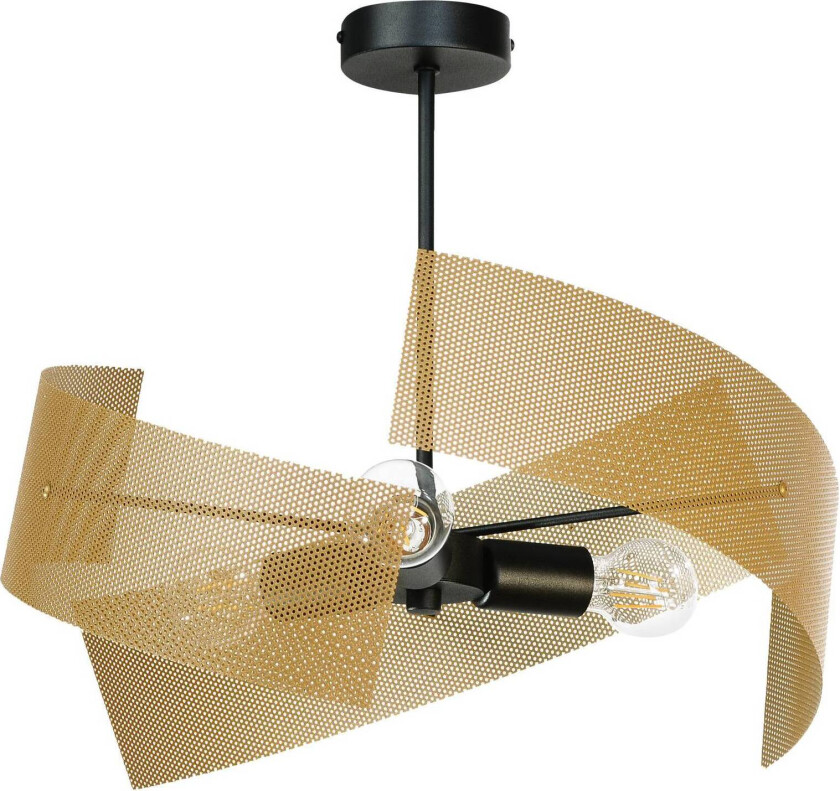 Moira taklampe, gull/svart, Ø 47 cm, 3 lamper