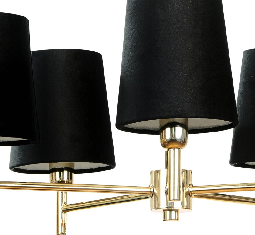 lysekrone Nita, svart/gull, 5-lamper