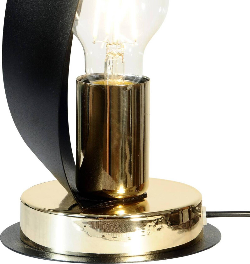 Petla bordlampe, svart/gull, metall, Ø 19 cm