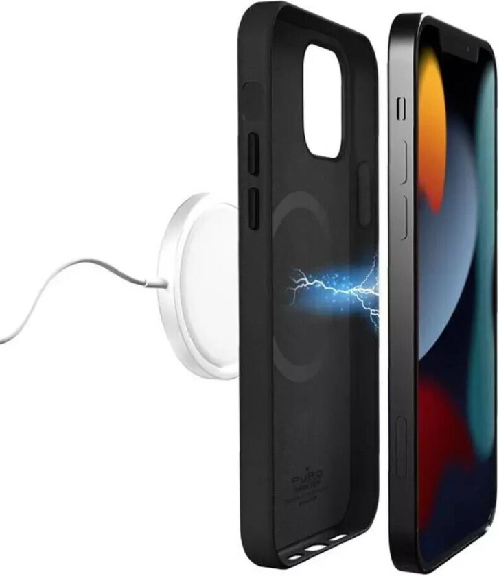 iPhone 13 Pro Max Deksel - Sky Mag Leather Look - MagSafe Kompatibel - Svart