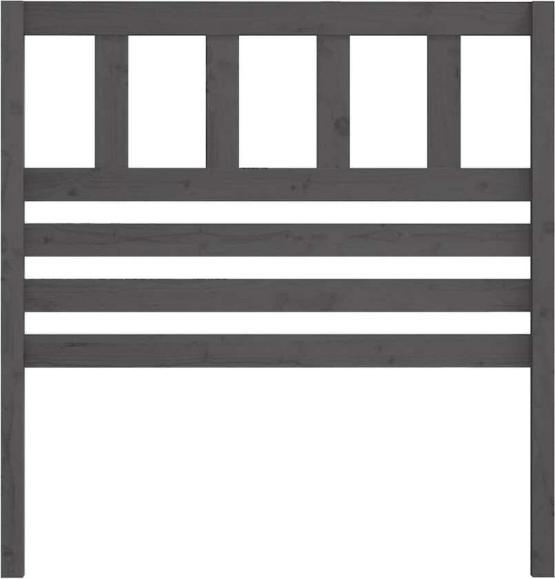 Sengegavl grå 81x4x100 cm heltre furu